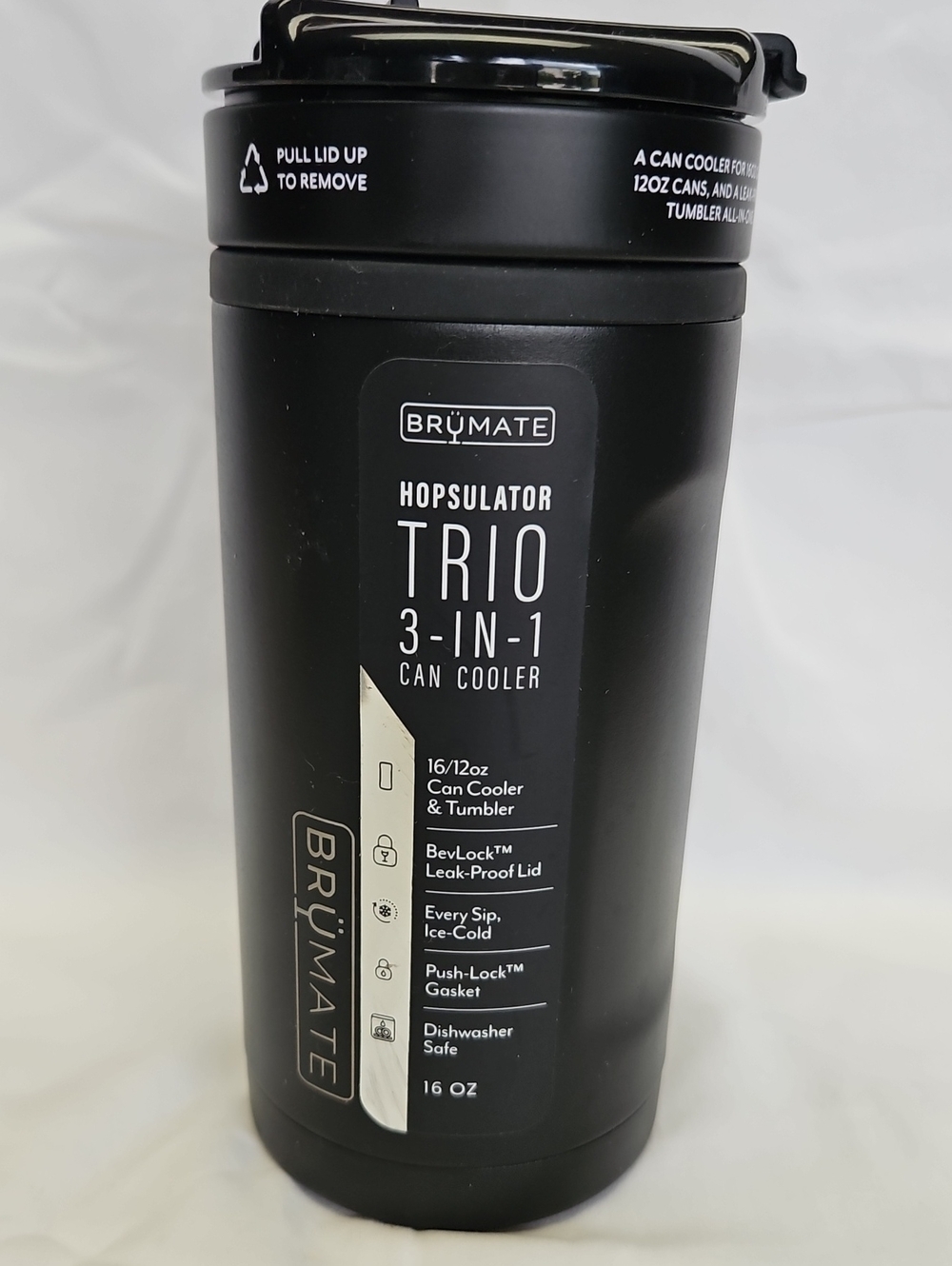 BrüMate Hopsulator Trio 3-in-1 Can Cooler & Tumbler - Black